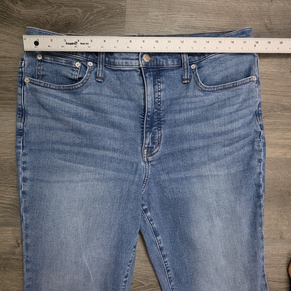 Madewell Skinny Flare Jeans 33 Medium Wash Stretch Denim Y2K Boho Festival - Picture 11 of 15